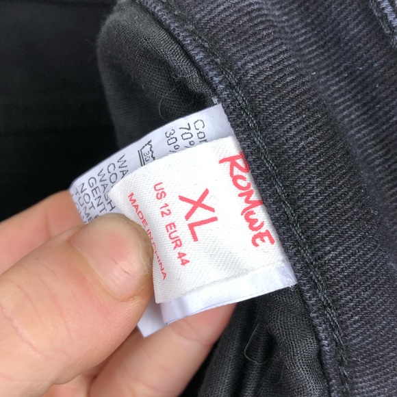 Romwe Flower Print Black Jeans - Picture 5 of 5